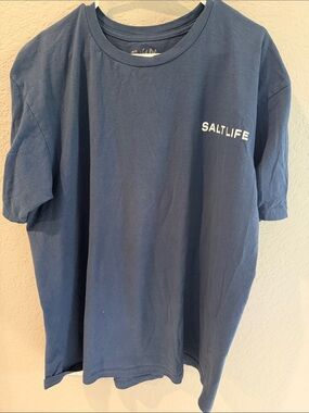 Salt Life Blue Crewneck T‑Shirt with White Logo
